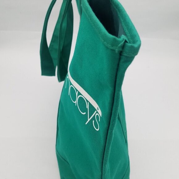 Vintage Macys Teal Green Shopping Bag Tote Shopper - Picture 7 of 8